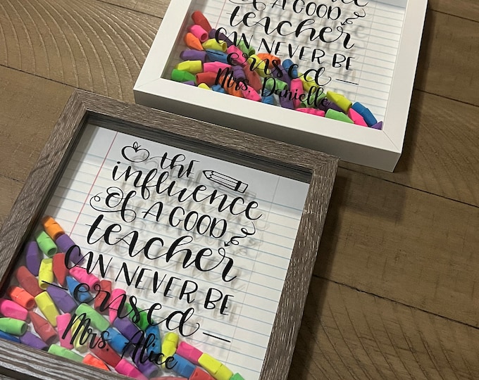 Personalized-Teacher-Shadowbox-Frame-Gift-end of year-Influence of a good teacher Holiday Teacher Gift Special teacher Custom Teacher Frame