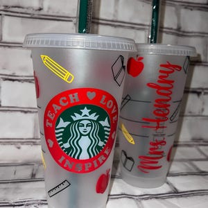 24 oz Starbucks Cup, Venti Cup, Personalized Starbucks Cup, Starbucks Cold Cup, Teacher Starbucks cup, Custom Starbucks Cup, Teacher Gift