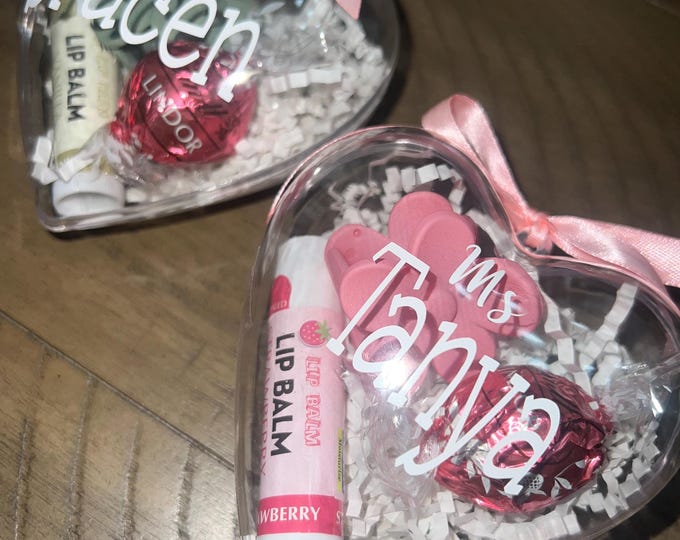 Personalized Valentine’s Day Fillable Plastic Hearts, Valentine’s Day Gift, Teacher Gift, class gifts, Plastic Fillable Hearts
