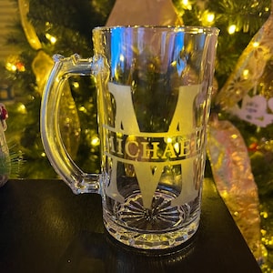 Personalized Beer Mug, Man Gift, Father’s Day gift, Custom Beer Mug, Beer mug, dad gift, etched beer mug, monogram mug,best man, groomsman