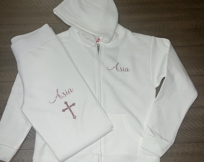 Personalized Communion Outfit, Communion Sweatsuit, White Communion Outfit, Communion Accessories, Communion Girl, Communion Jogging Set