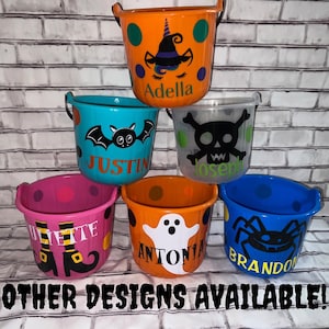 Personalized Trick or Treat Buckets, Halloween Bucket, Trick or Treat, Candy Bucket, Custom Buckets, Halloween Buckets with Name