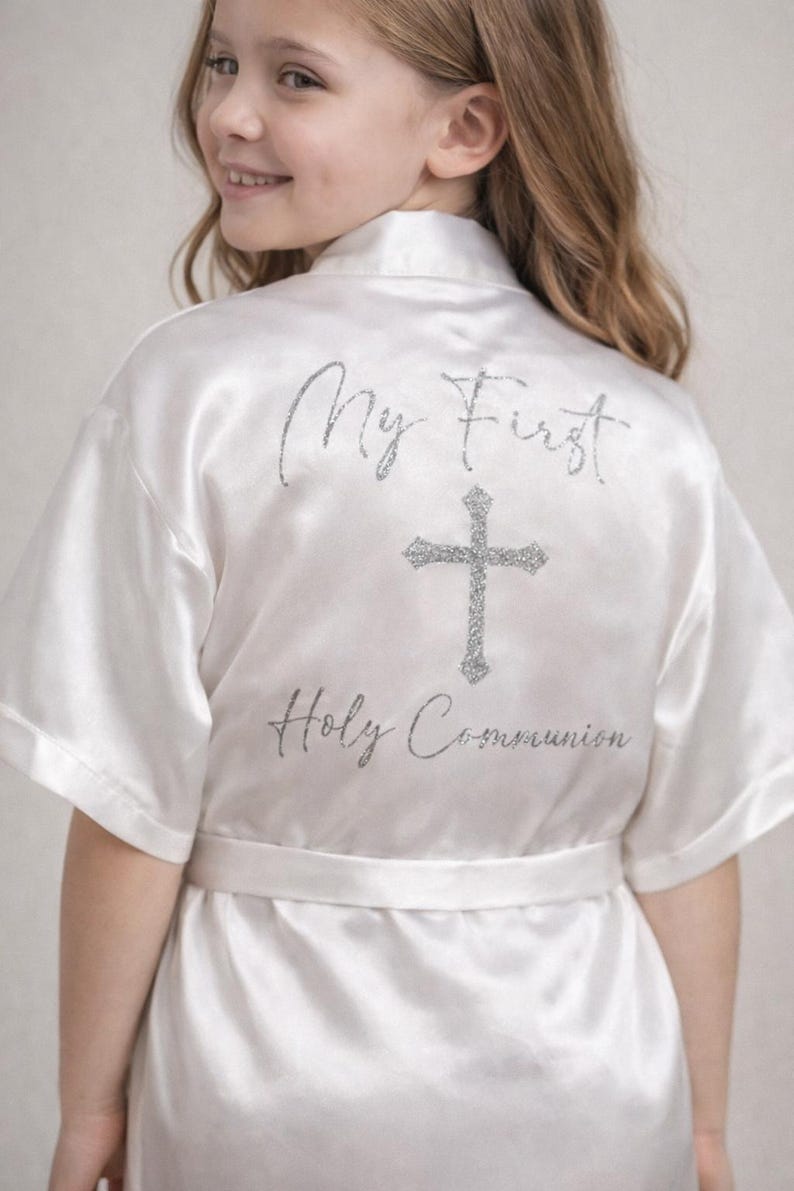Lightweight Communion Robe Personalized Glitter Communion Robe, Custom Robe, Communion Apron ...