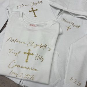 Conjunto de Primera Comunión personalizado, chándal de Primera Comunión, conjunto blanco de Primera Comunión, accesorios de Primera Comunión, niña de Primera Comunión, conjunto deportivo de Primera Comunión imagen 17