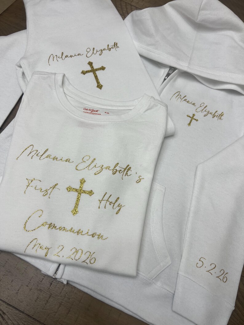 Conjunto de Primera Comunión personalizado, chándal de Primera Comunión, conjunto blanco de Primera Comunión, accesorios de Primera Comunión, niña de Primera Comunión, conjunto deportivo de Primera Comunión imagen 17