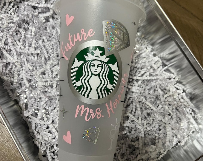 Future Mrs Personalized Starbucks Cup, Engagement Bride Cup with Name, Bridal Shower Gift, Bachelorette Tumbler, Future Bride Gift