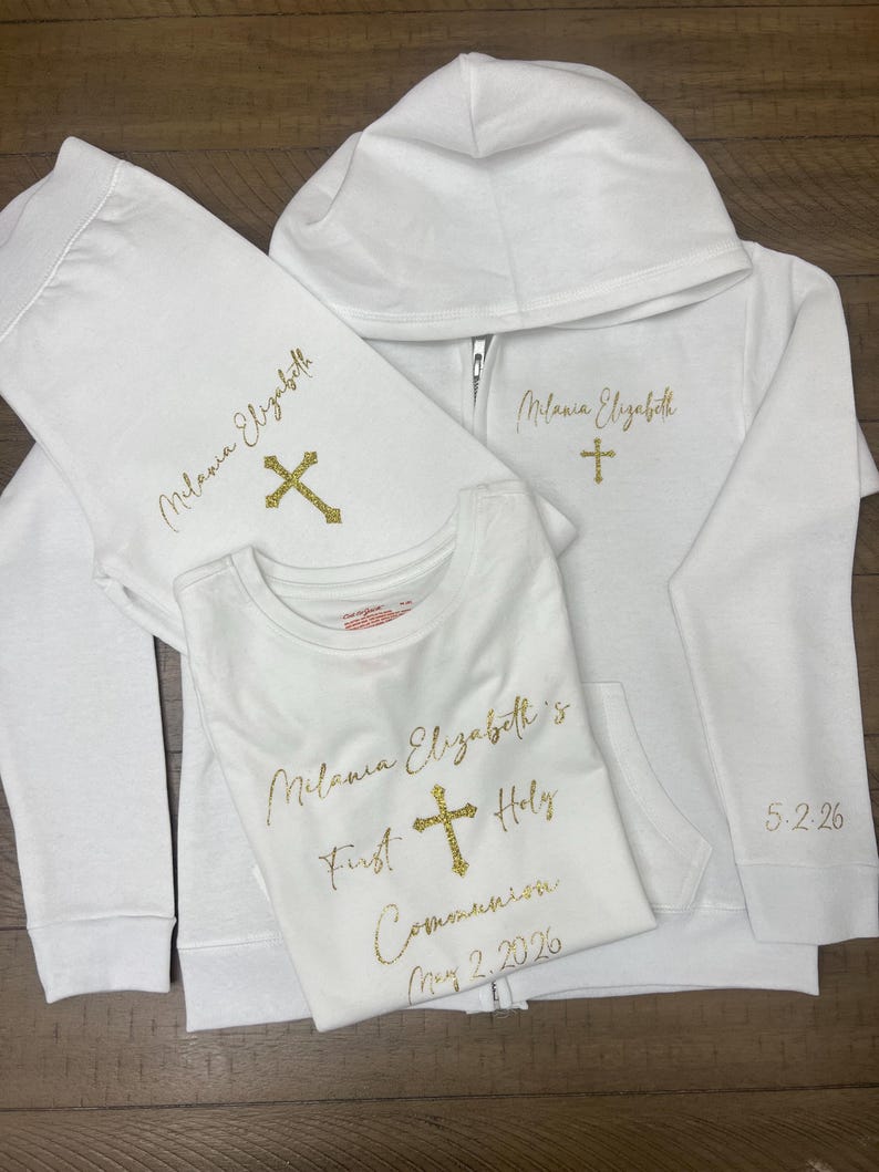 Conjunto de Primera Comunión personalizado, chándal de Primera Comunión, conjunto blanco de Primera Comunión, accesorios de Primera Comunión, niña de Primera Comunión, conjunto deportivo de Primera Comunión imagen 18