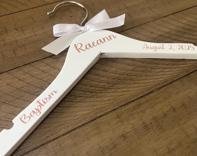 Baptism Hanger, Girl Baptism Hanger, Christening Hanger, Baptism Gift, Girl Baptism Keepsake, Personalized Hanger 2025, Custom Baptism