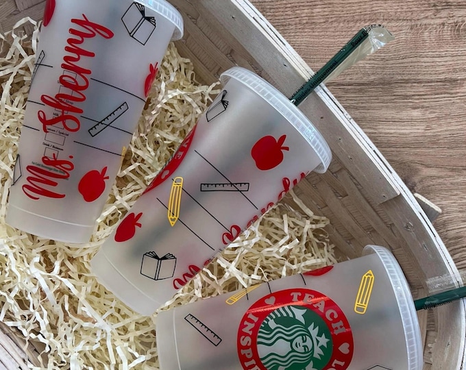 24 oz Starbucks Cup, Venti Cup, Personalized Starbucks Cup, Starbucks Cold Cup, Teacher Starbucks cup, Custom Starbucks Cup, Teacher Gift