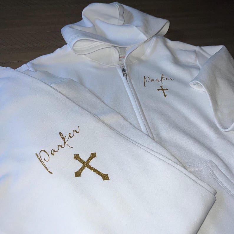Conjunto de Primera Comunión personalizado, chándal de Primera Comunión, conjunto blanco de Primera Comunión, accesorios de Primera Comunión, niña de Primera Comunión, conjunto deportivo de Primera Comunión imagen 15