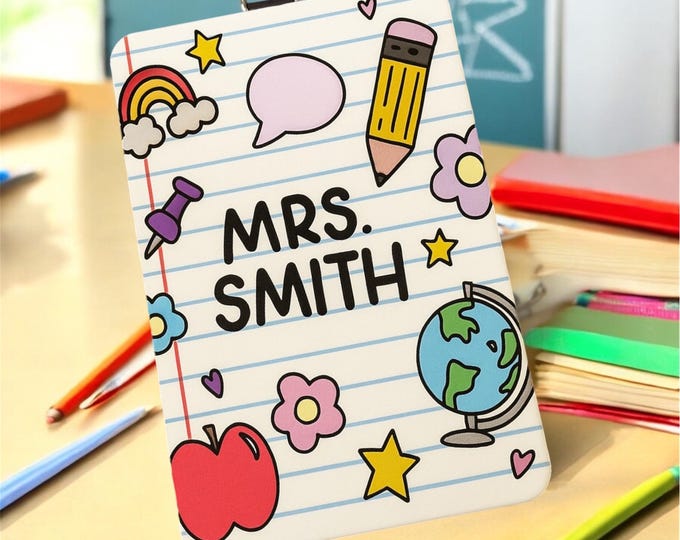 Personalized Teacher ID Badge Holder, Custom Badge Holder, Teacher Gift, ID Badge Holder, Back to School Gift, Teacher Appreciation