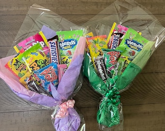 Ramo de dulces variados para ocasiones especiales: cumpleaños, graduación, cuarentena, pronta recuperación, felicitaciones, mejores deseos, pensando en ti, gracias, regalo.
