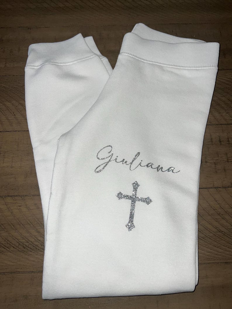 Conjunto de Primera Comunión personalizado, chándal de Primera Comunión, conjunto blanco de Primera Comunión, accesorios de Primera Comunión, niña de Primera Comunión, conjunto deportivo de Primera Comunión Joggers Only
