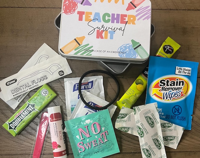 Teacher Back to School Survival Kit-Personalized Teacher Gift-Welcome Back Gift-Best Teacher-Teacher Emergency Kit-Storage Box-Appreciation