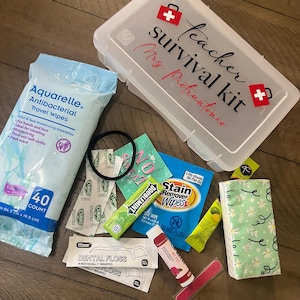 Teacher Back to School Survival Kit-Personalized Teacher Gift-Welcome Back Gift-Best Teacher-Teacher Emergency Kit-Storage Box-Appreciation