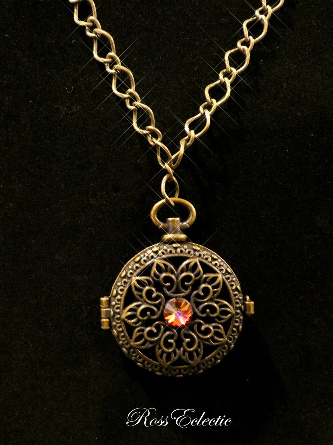 Antique Brass Scent Keeper Watch Case Necklace Etsy