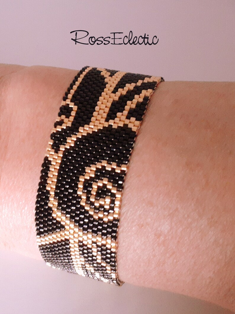 Hand Sewn Art Deco Peyote Stitch Bracelet Etsy