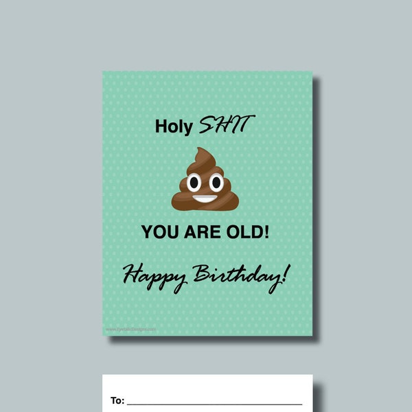 Wine Bottle Labels | Birthday Humor | Holy SHIT you are old! Happy Birthday! | DIY | Instant Download | Printable Digital File