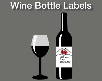 Funny Bridesmaid Proposal Wine Bottle Label | Printable (Digital Download)