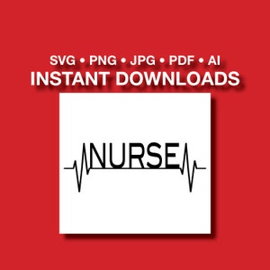 Nurse Vital Sign Instant Download Cut File for Cricut or Silhouette | Digital File Download | SVG, PNG, PDF