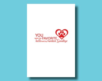 Pet Loss Sympathy Card | Paw Print Heart (Instant Download)