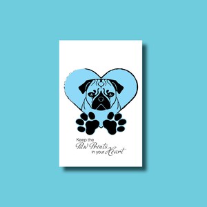 Carta di condoglianze per la perdita di un carlino/Morte di un cane Download istantaneo/Stampabile/Collaborazione con animali domestici/Carta di condoglianze PDF
