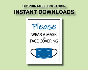 Wear a Mask Sign | Printable Classroom Poster (Digital Download)