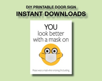 Wear a Mask Sign | Funny Printable Door Sign (Digital Download)
