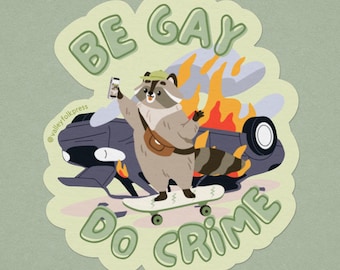 Be Gay Do Crime Pop up Pixel Art Sticker - LGBTQ, Waterproof, Notebook ...