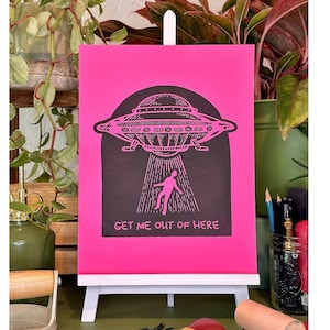 Get Me Out of Here Linocut Print