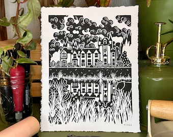 Dalnaglar Castle Linocut Print