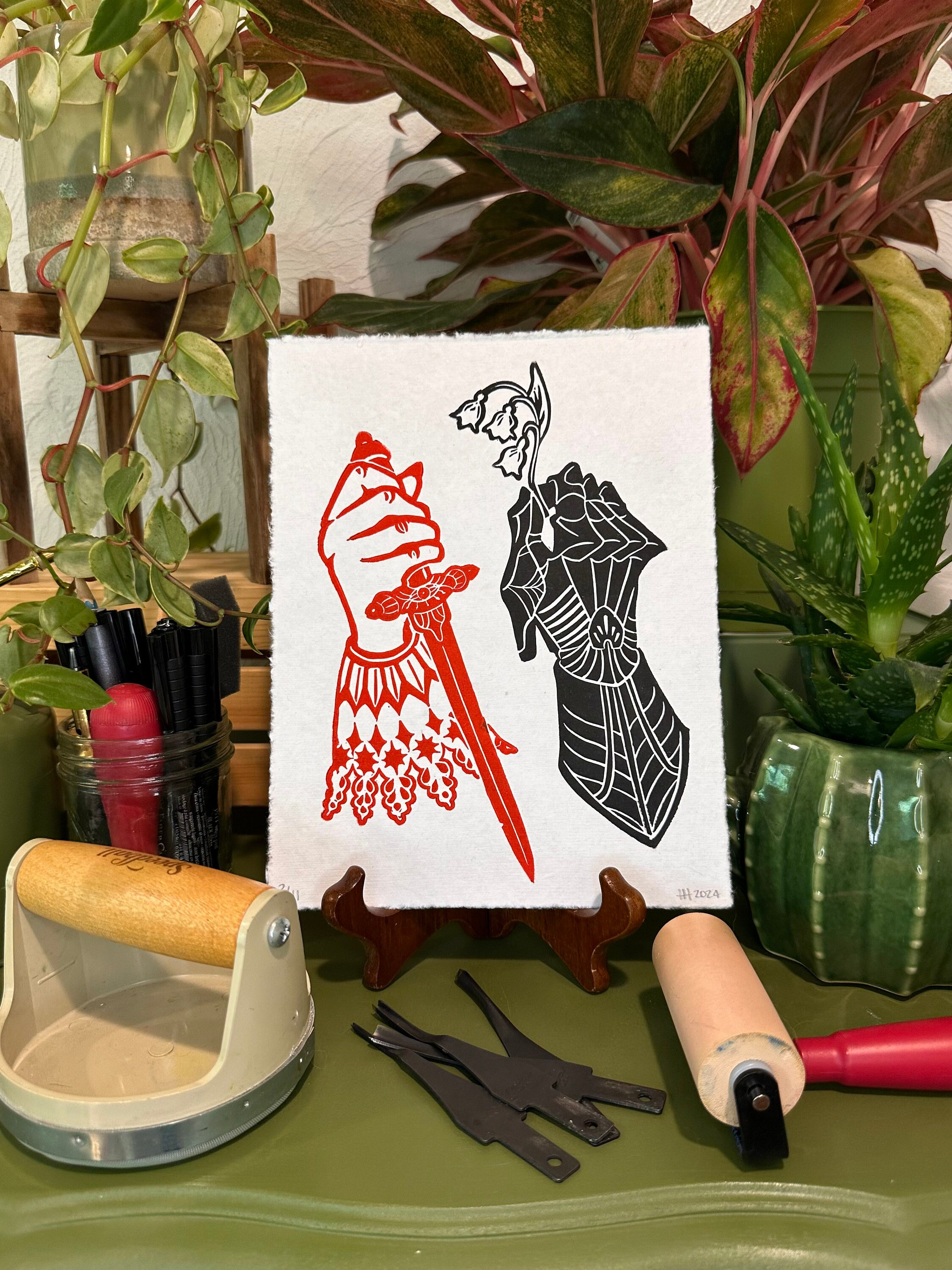 Chivalry is Dead Linocut Print