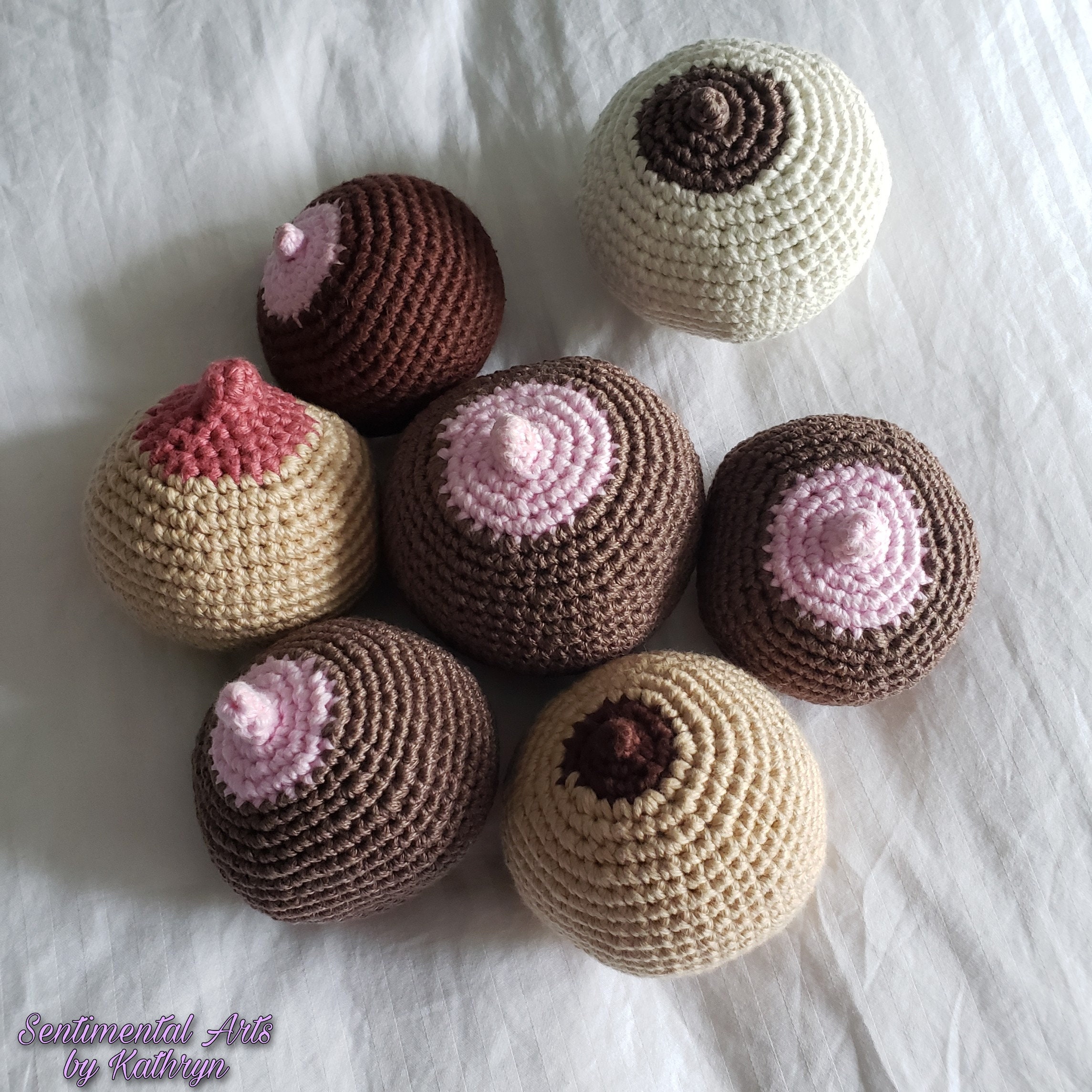 Crocheted Breast Models stress Balls gag Gifts boob Toss Etsy