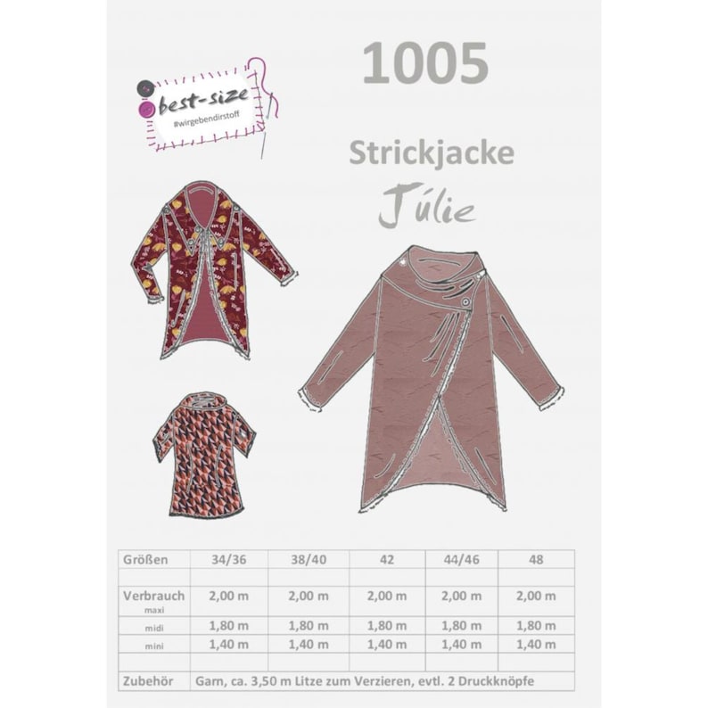 Women Sewing Pattern Cardigan Júlie Etsy