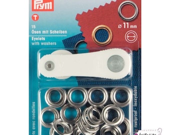 Prym eyelets with discs 11 mm silver incl. tool - color selectable