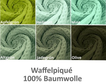 Waffelpiqué - Grüntöne