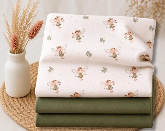 Baumwolljersey - Jerseystoff - Jersey Waldfee - Jersey uni - Jersey Meterware - Eigenproduktion - Babyjersey - Kinderjersey - Bündchen uni