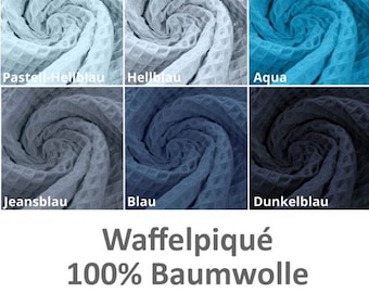 Waffelpiqué - Blautöne