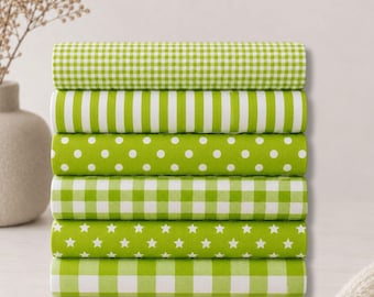 Baumwollstoff - Kombistoff - Baumwolle Meterware - Punkte - Karo - DIY Projekte - Kinderstoff - Muster - Schultüten - KreativStoff - Lemon