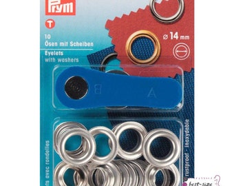 Œillets Prym avec disques 14 mm noir incl. outil - couleur sélectionnable