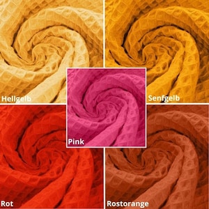 Waffle piqué - yellow - orange - red - pink