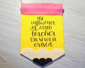 Mini Pencil Felt Banner Gift for Teachers, Classroom Decor