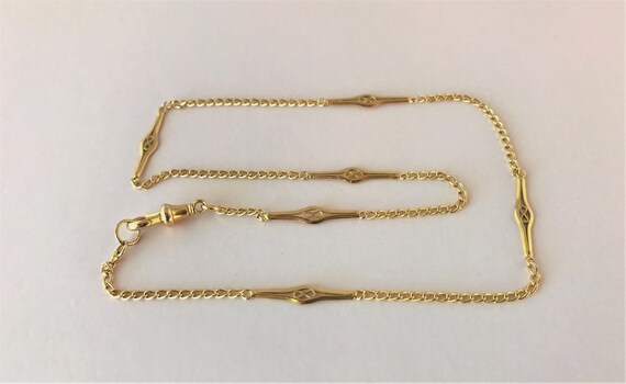 Fancy Link Chain Necklace in 18 ct Solid Yellow G… - image 7