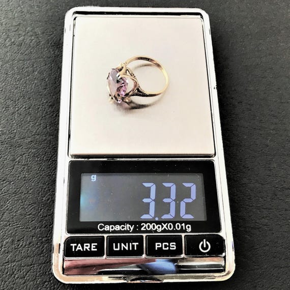 Large Amethyst Ring in 9 ct. Solid Yellow Gold - … - image 10