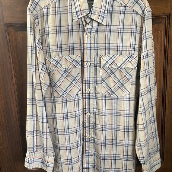 VINTAGE LEVIS plaid western shirt 70s-80s - image 1