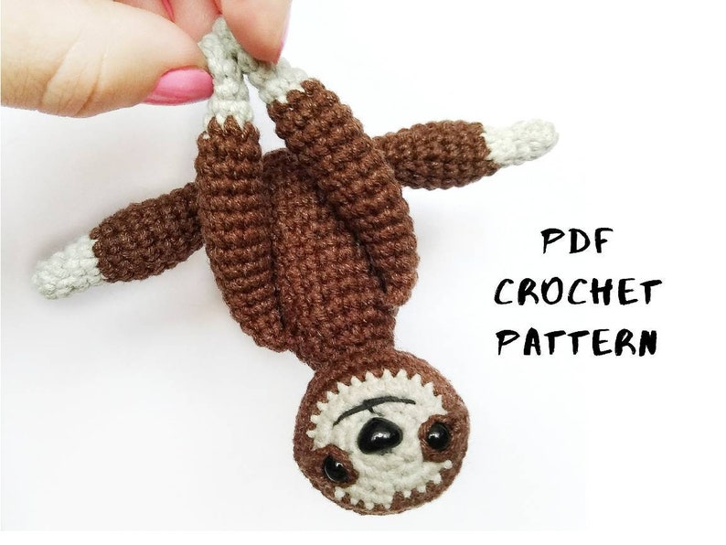 Easy crochet pattern toy sloth amigurumi for beginners Etsy