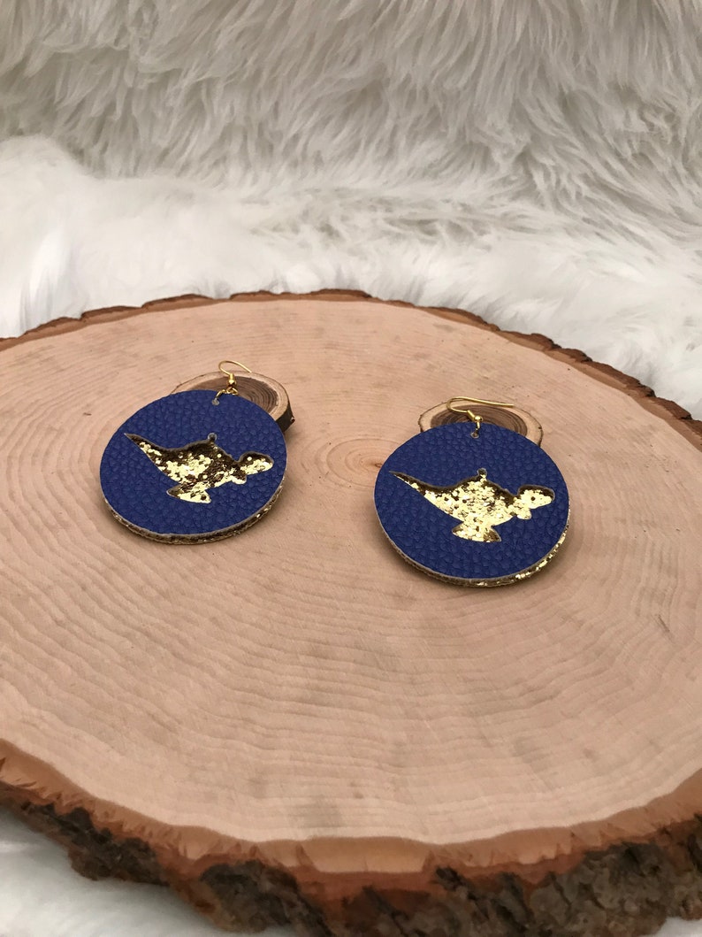 Disney Aladdin Inspired Faux Leather Earrings Genie Lamp Earrings