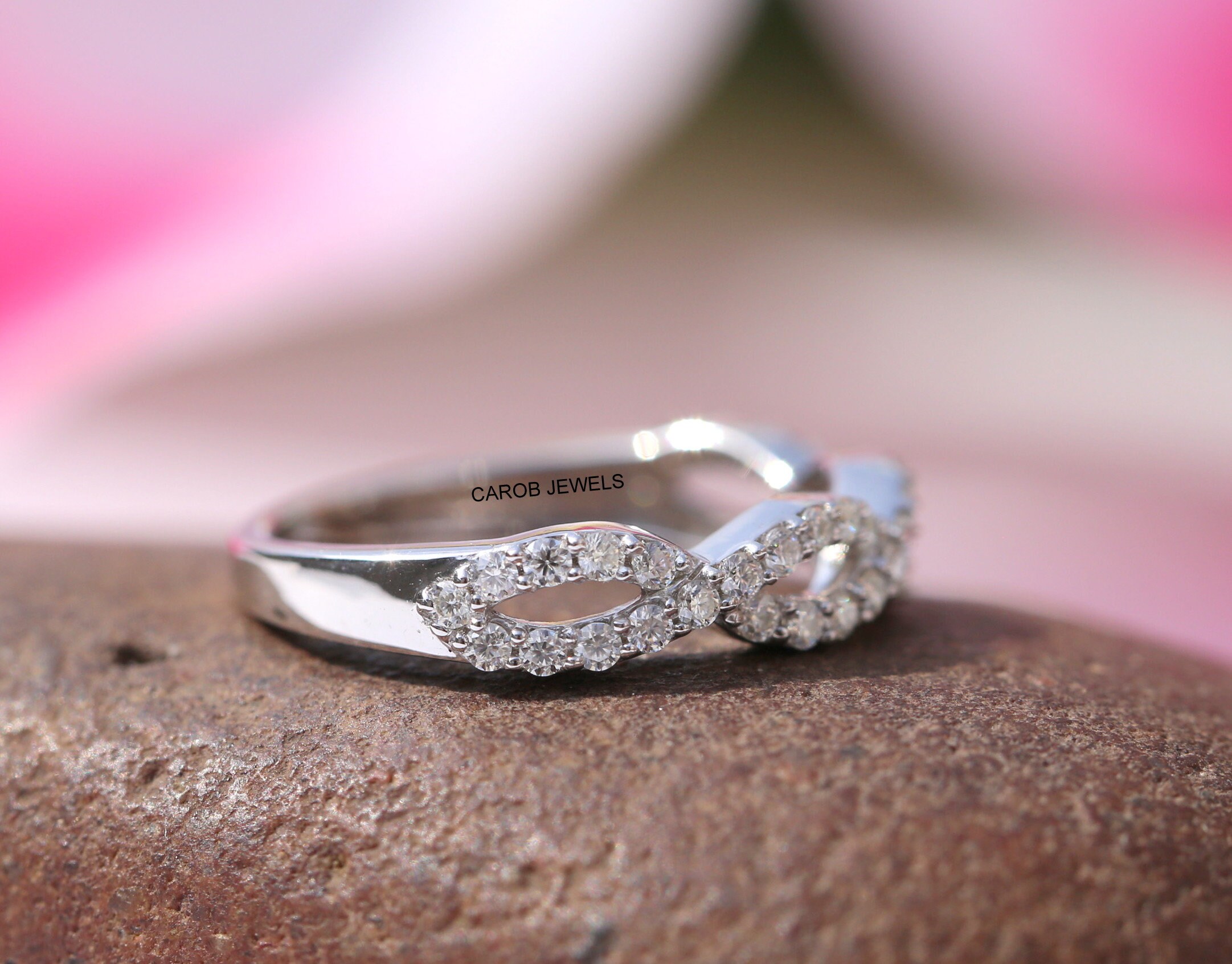 Moissanite Wedding Band 1.30 Mm Round Brilliant Cut DEF Color Etsy