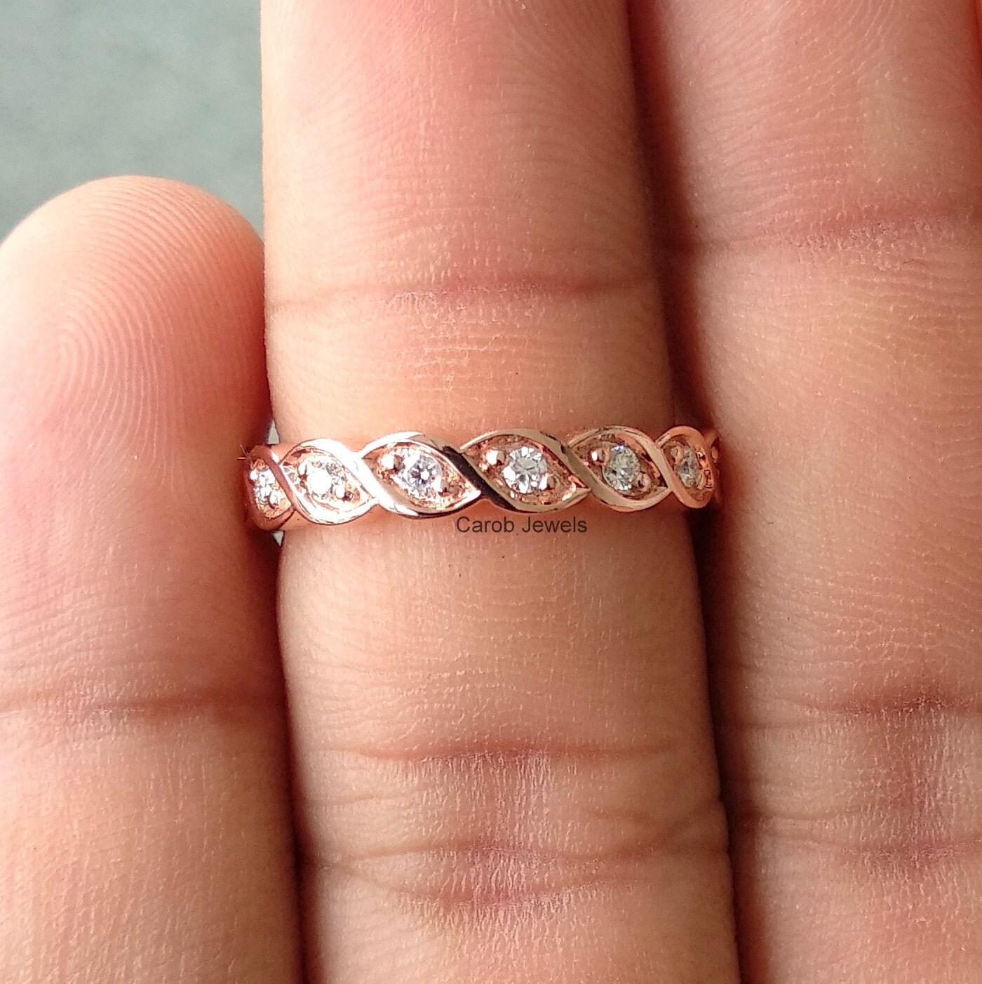 1.70 mm Round Cut Moissanite Eternity Band Infinity Twisted Etsy