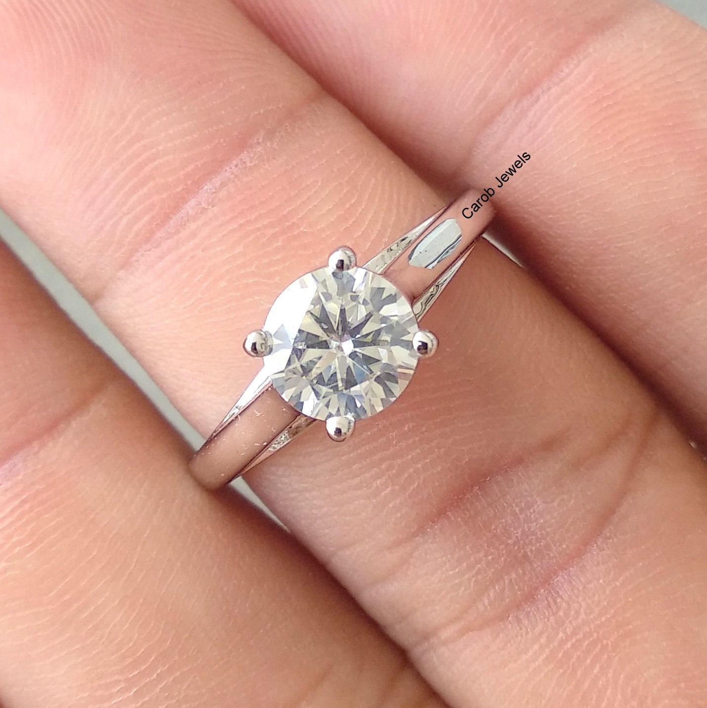 1.50 Ct Old Mine Cushion Cut Near White Color VVS Loose Moissanite For Ring